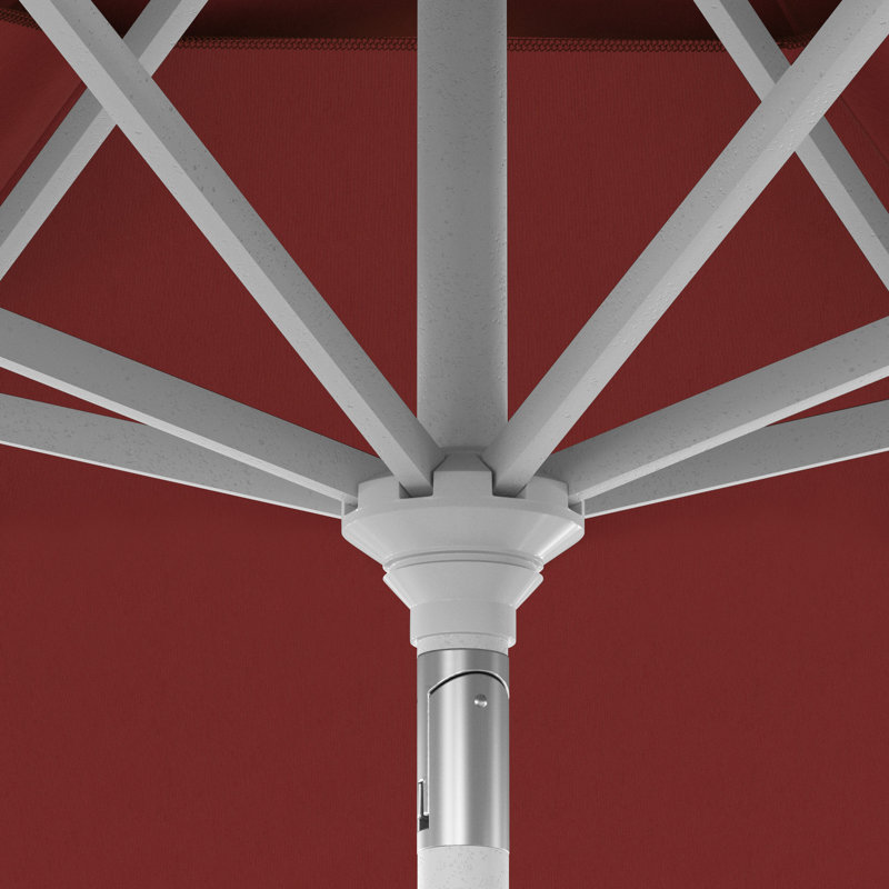 Parasol de patio blanc mat 11 pi., Rouge