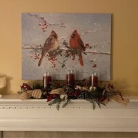 The Holiday Aisle® Hayslee Winter Cardinals Scene Embossed Indoor