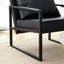 Set Of 1 Classic Black PU Leather And Metal Frame Sofa -Ergonomically Designed