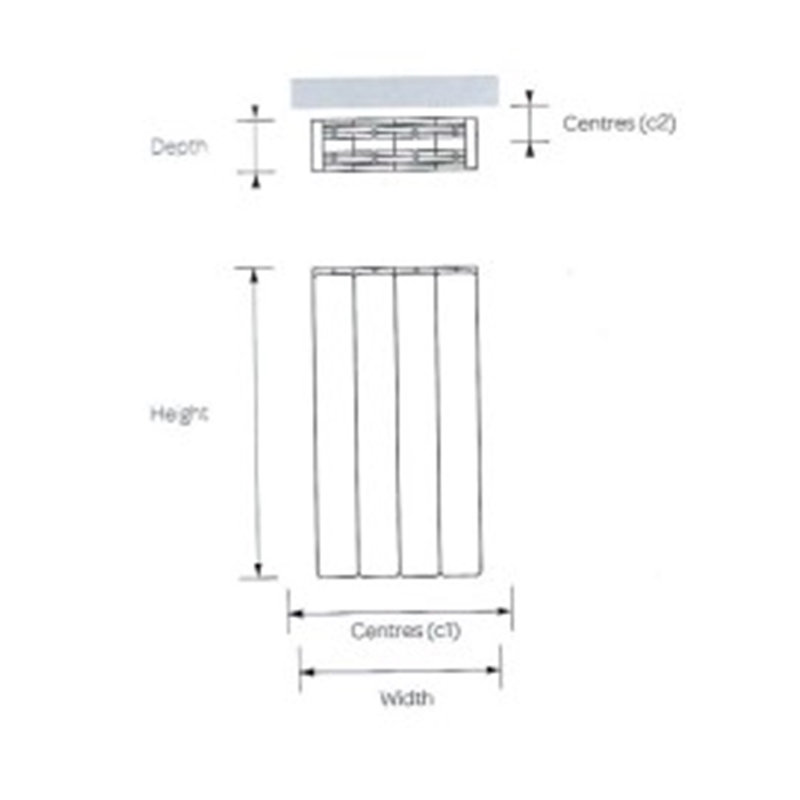 Clifton Horizontal Designer Radiator, 681" H x 1040" W x 95" D