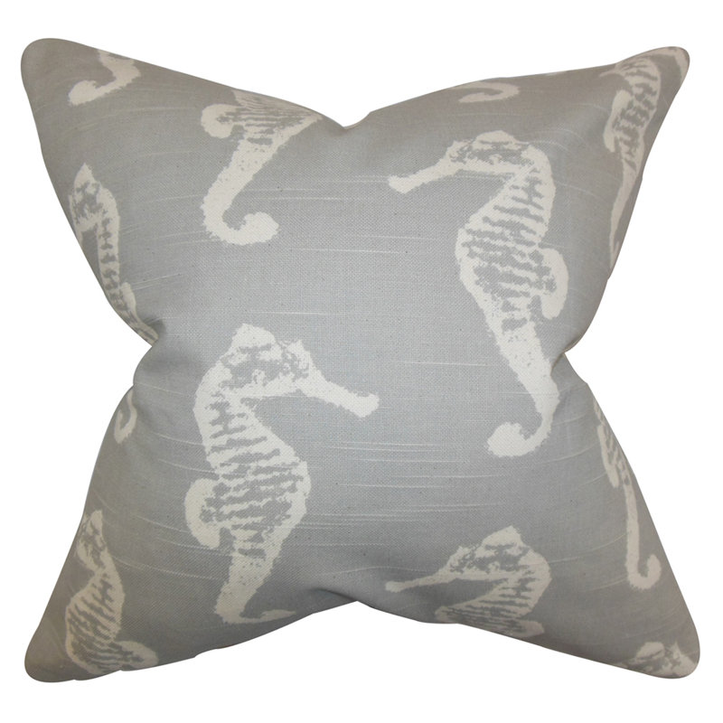 Jolyon 100% Cotton Throw Pillow, Gray, 20" H x 20" W