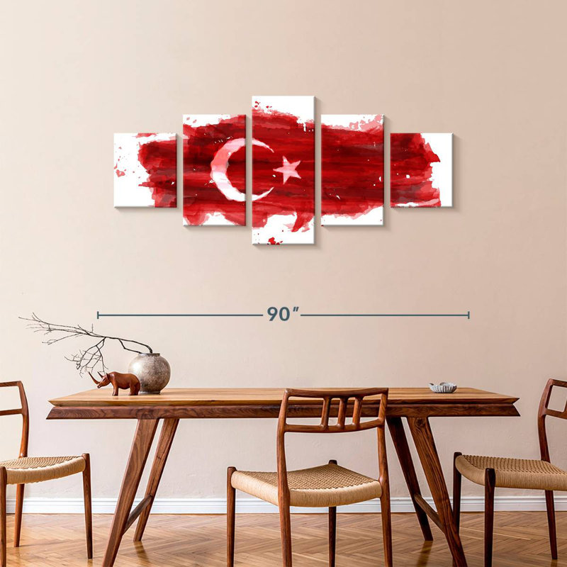 Brush Style Turkish Flag, 36" H x 80" W