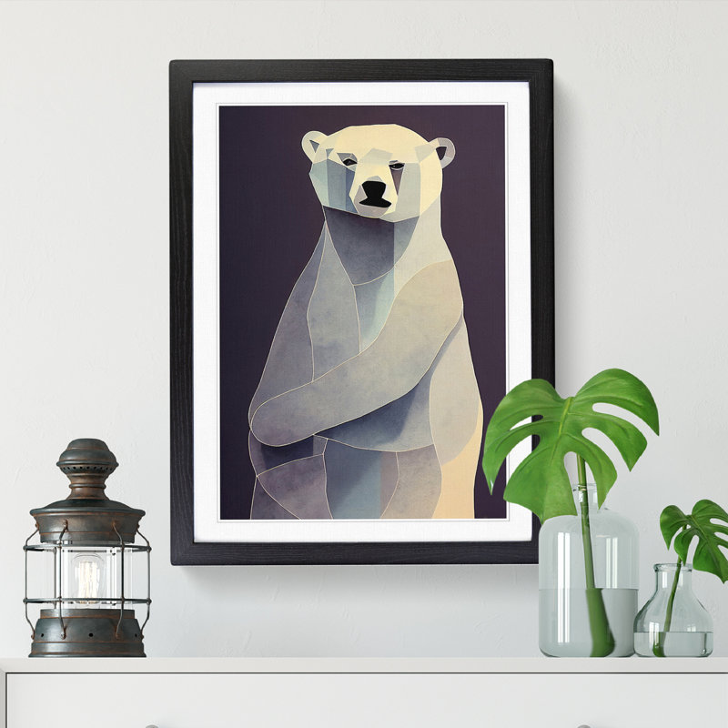 FRM-V0523-1886X Polar Bear Contemporary Vol.3 - Picture Frame Print, Walnut, 46cm H x 34cm W x 2cm D