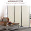 Paravent à 3 panneaux pour la maison HOMcom, 6 pi, beige