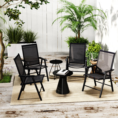 Ensemble de 4 chaises de patio pliantes Outsunny