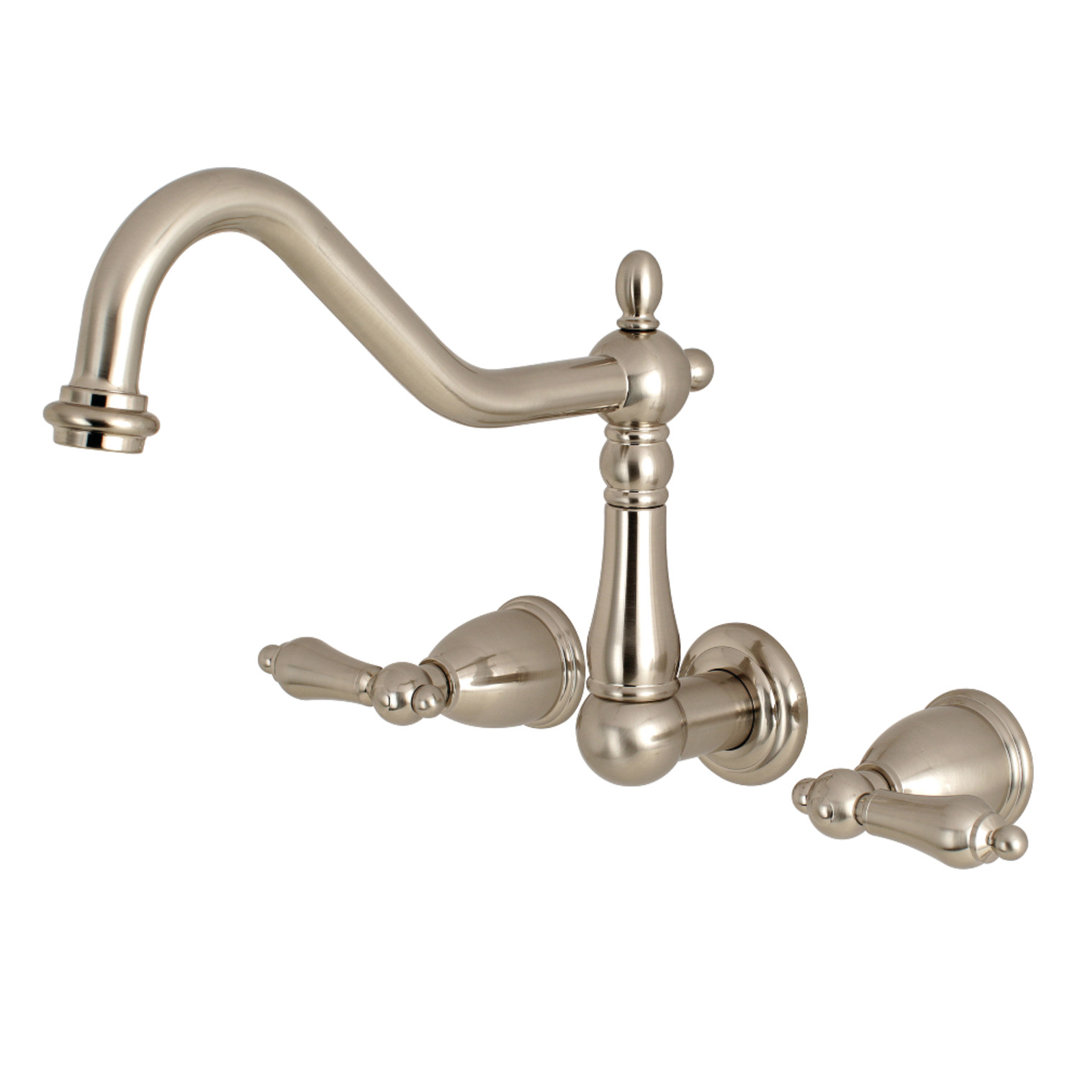 Kingston Brass Heritage Two-Handle 3-Hole Wall Mount Roman Tub Faucet Kingston Brass 