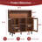 Wine Bar Cabinet With Led Lights, Coffee Bar For Liquor, Alcohol Cabinet W/Glass Rack And Removable Wine Racks, Home Bar Buffet Cabinet W/Storage For Living Room Dining Room Kitchen, Brown-54280307