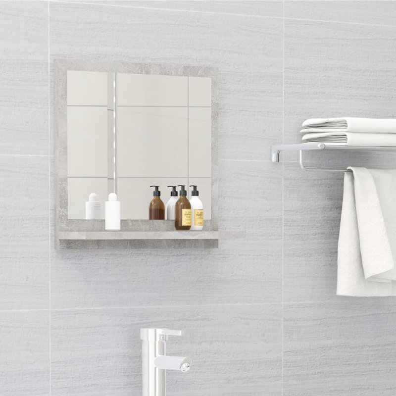 Miroir de salle de bain, Gris béton, 14,6 po x 15,7 po