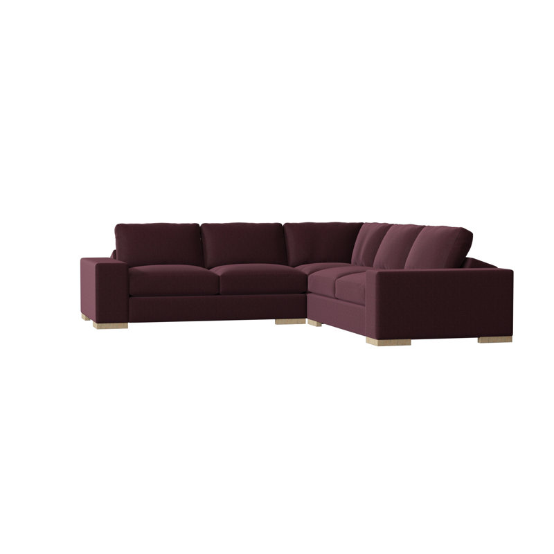 Brann Upholstered L-Shaped Sectional Symmetrical, Natural, Key Aubergine