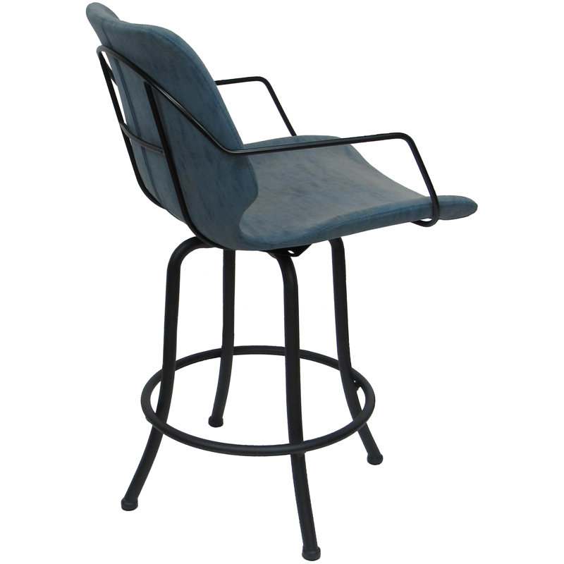 Comptoir pivotant, bar et tabouret très grand Noie, Bleu, Très haute (assise de 34 po de hauteur)
