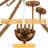 6-Light 28.74"In.Candle Style Classic / Traditional Antique Brass Chandelier With Hand-Woven Hemp Rope Decoration