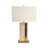 26" Hallberg Travertine Table Lamp, Gold/Ivory