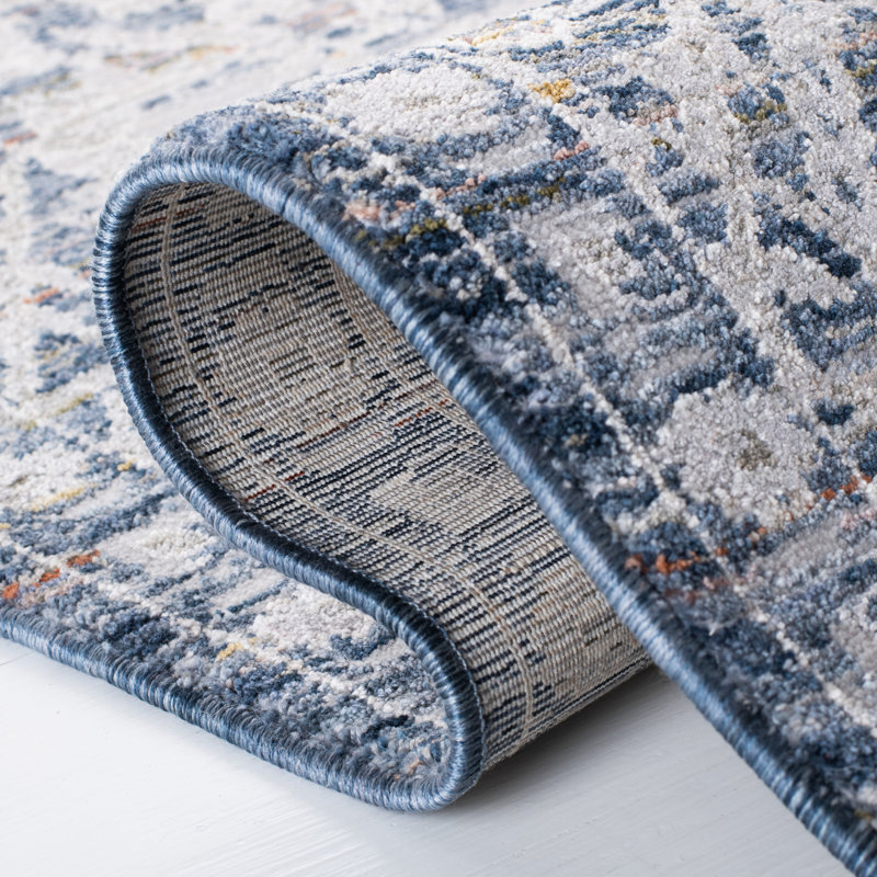 Lauren Light Blue/Ivory Silken Sheen 2'2" x 10' Runner Rug