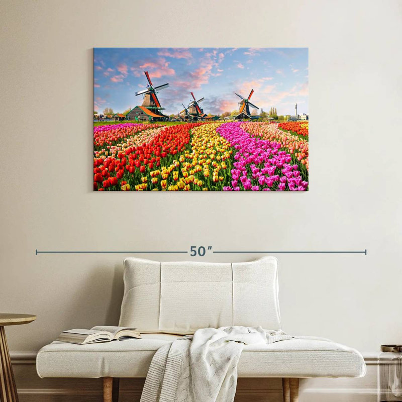 Tulipes et moulins à vent Alvord, H 26 po x l 39 po