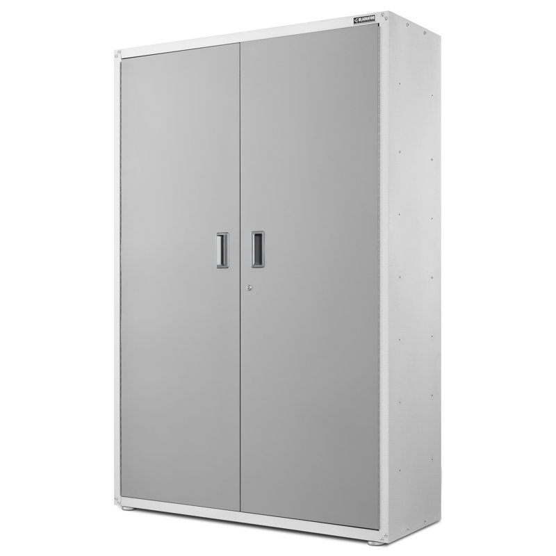 Single Storage Cabinet, Gray Slate/White