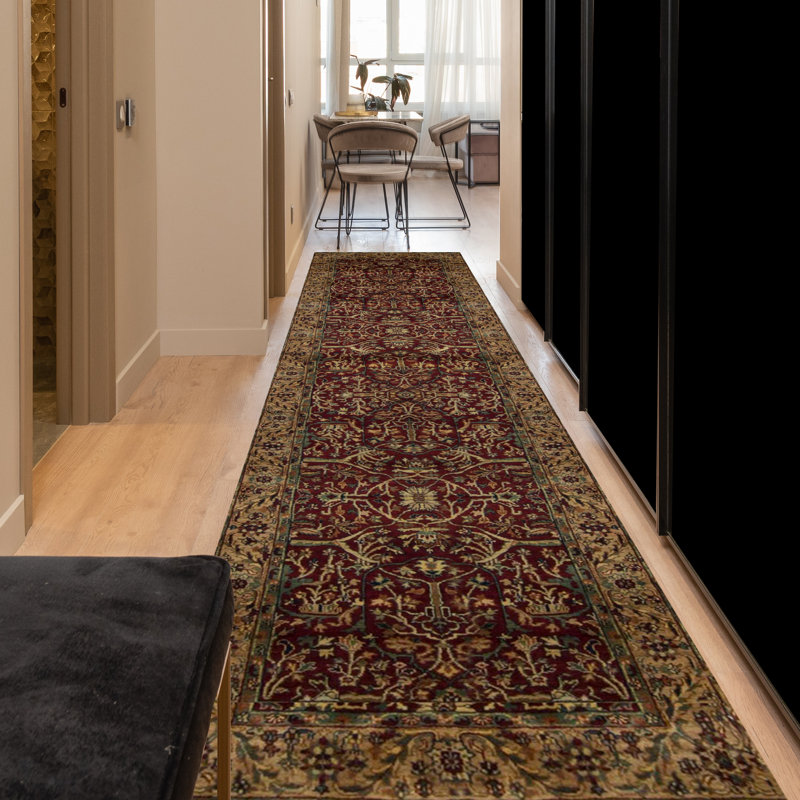 Sona One-of-a-Kind Runner 3' X 10'11" Runner Wool Area Rug in Green/Red/Yellow