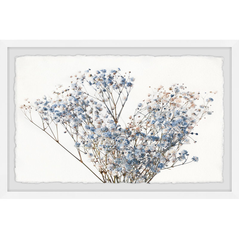 Blue Flower Patch - Single Picture Frame Painting, 38 cm H x 45 cm W
