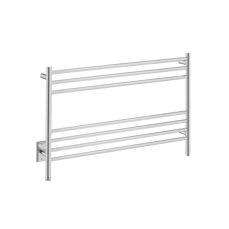 Natural 7 Double Wall Mounted Towel Rack, 23" H x 43.75" L x 4.5" D, Polished Stainless Steel