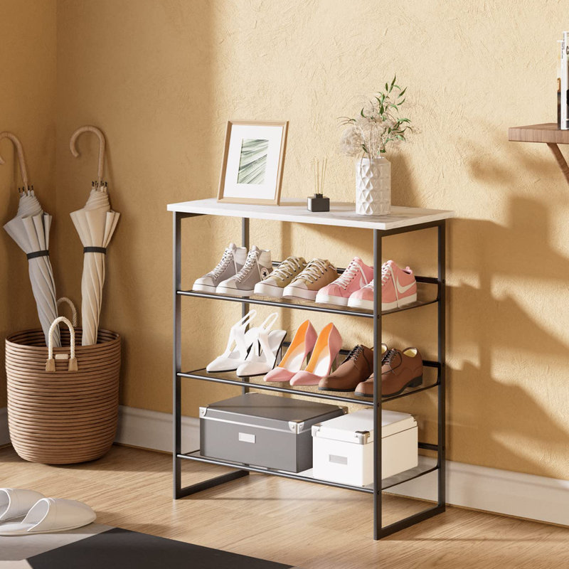 16 Pair Shoe Rack, White