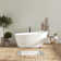 Acrylic Freestanding Bathtub, Modern & Contemporary Design Soaking Tub With Toe-Tap Drain In Chrome And Classic Slotted Overflow