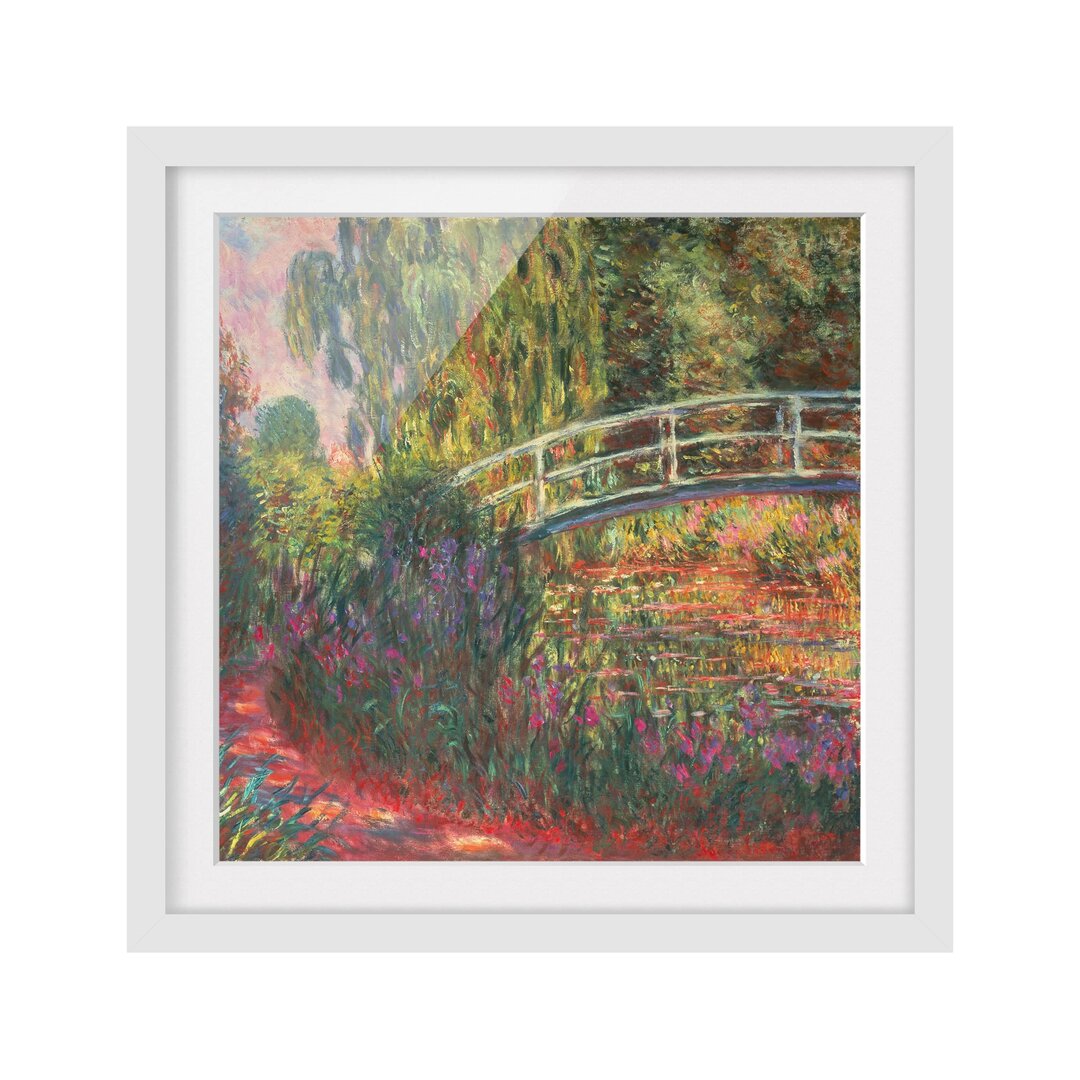 Gerahmter Kunstdruck Japanische Brücke im Garten von Monet in Giverny von Claude Monet