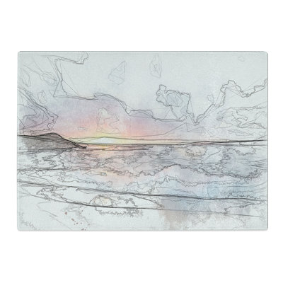 Tempered Glass Pacific Coast Sunset Chopping Board