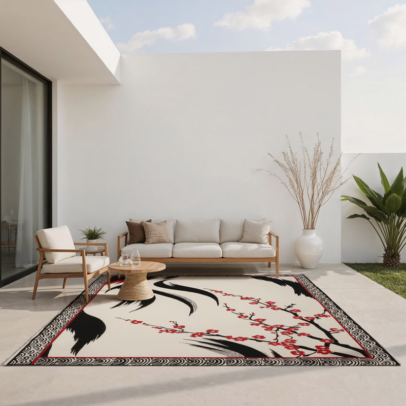 Sakura Serenade Indoor And Outdoor Area Rug, Rectangle 2' x 3'