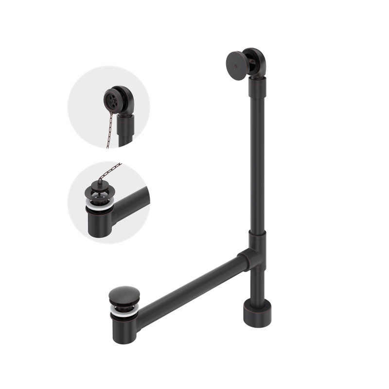 Freestanding Bathtub Drain Kit for Above-Floor Installation Box, Oil Rubbed Bronze
