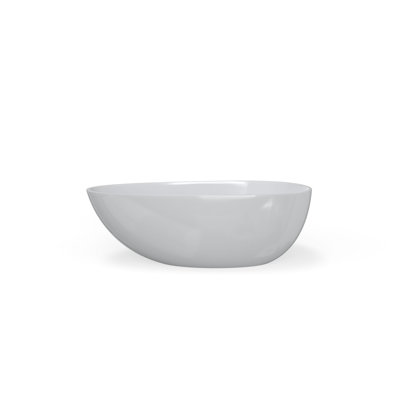 Badeloft 66.9" x 33.5" Freestanding Soaking Stone Resin Bathtub with Overflow and Drain BW-01-L-G in Glossy White