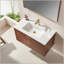 Meuble-lavabo mural simple flottant pré-assemblé de 36 po avec comptoir en céramique à 1 trou pour une installation facile et un rangement efficace