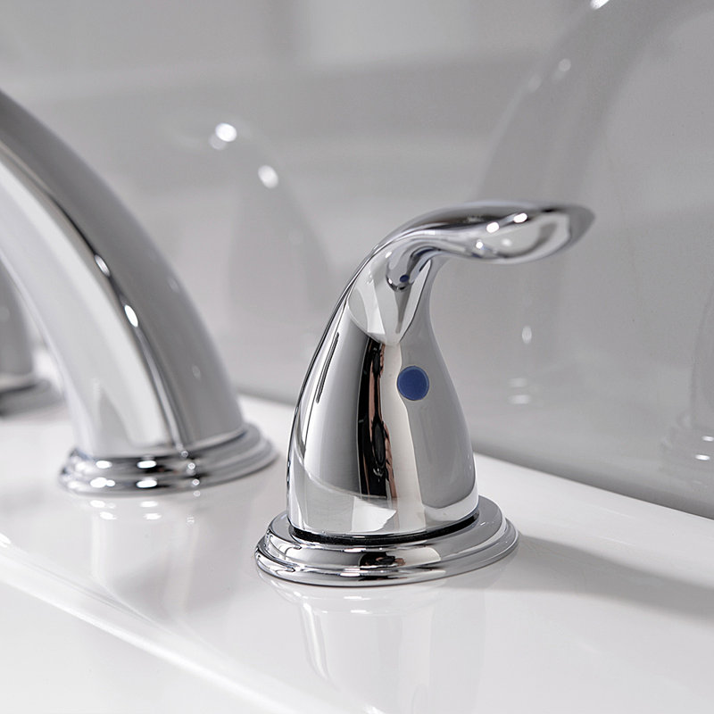 2-handle Bathroom Faucet with Drain Assembly, Chrome