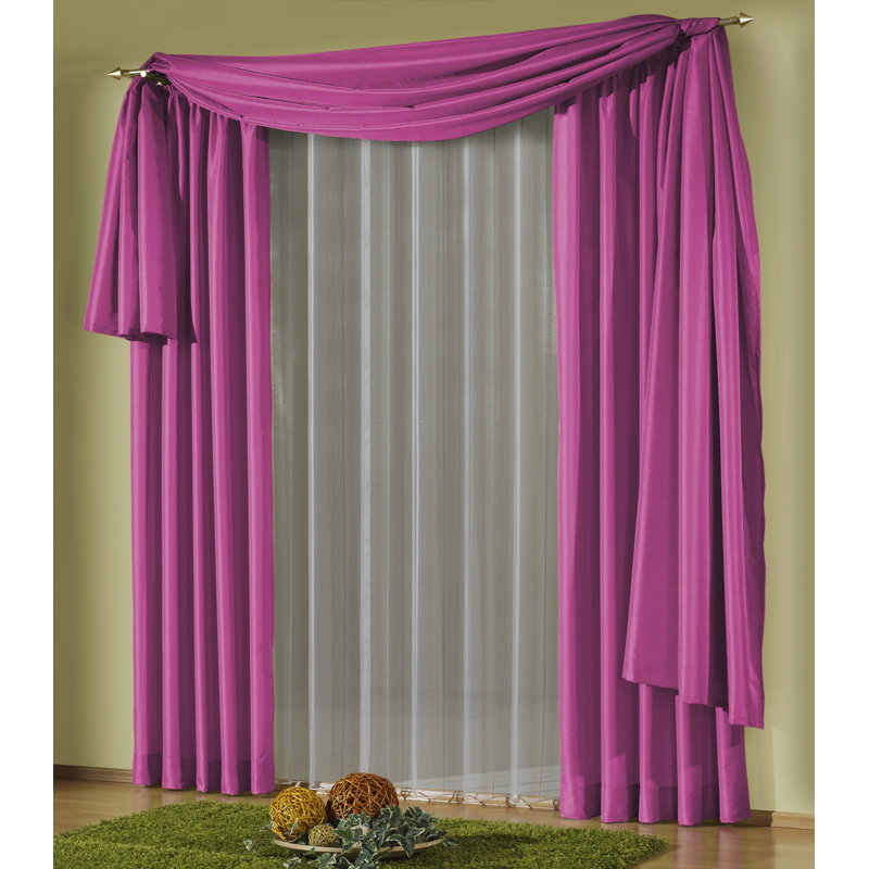 Farsund Semi Sheer Single Panel, 135cm H x 400cm W, Pink
