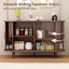 Buffet Buffet avec rangement, armoire d'appoint cannelée avec rebord arrondi