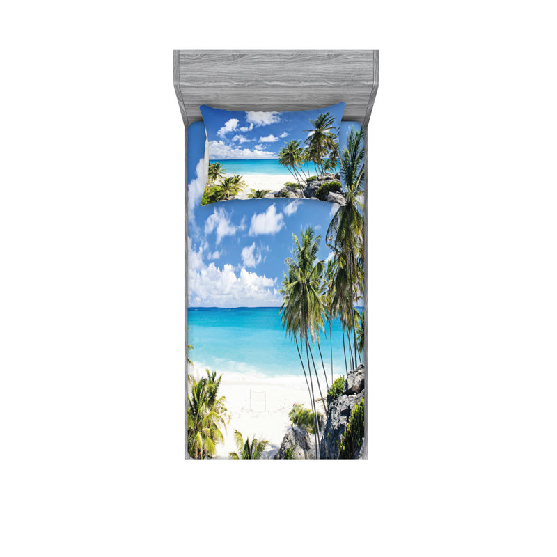 Ensemble de draps Barbados Beach, Ensemble de draps pour lit simple avec drap-housse