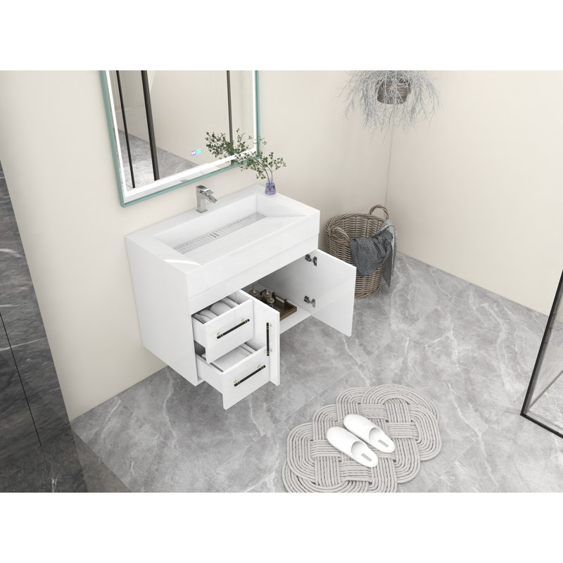 Base de meuble-lavabo simple 36 po seulement, Blanc ultrabrillant