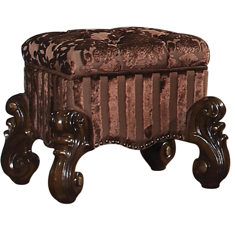 Tabouret de coiffeuse en cerisier avec assise et garniture capitonnée en résine