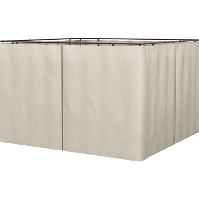 Paroi latérale de pavillon beige, 10 pi x 10 pi, avec crochets et fermeture à glissière pour les cabanes
