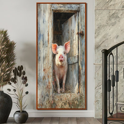 Donia Farm Pig Portrait Of Happiness I - Impressions encadrées de cochons