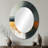 Black And Gold Converge Sunrise II - Gold Modern Oval Wall Mirror-771427348