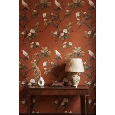 Floral Wallpaper Bird Vintage Wall Mural