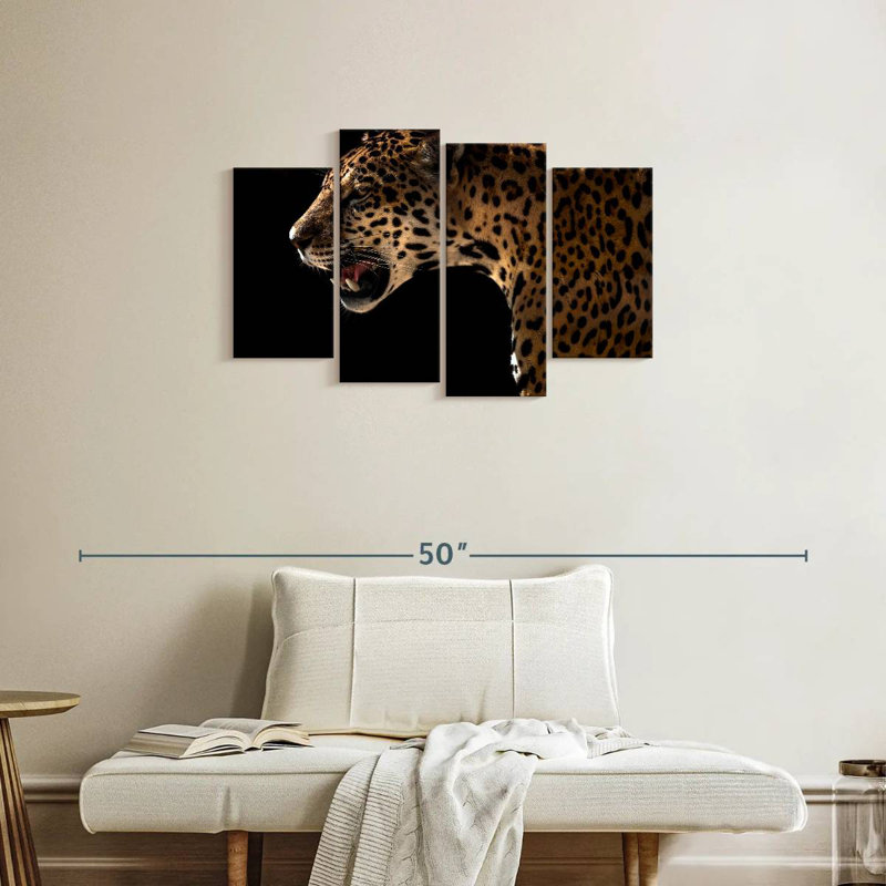 Brampt Midnight Leopard Hunt, 22" H x 36" W
