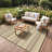 Shimeek Striped Outdoor Area Rug, Waterproof Plastic Outdoor Mat, Coffee&Beige,Rectangle 8' x 10'-1921612198-1923583859