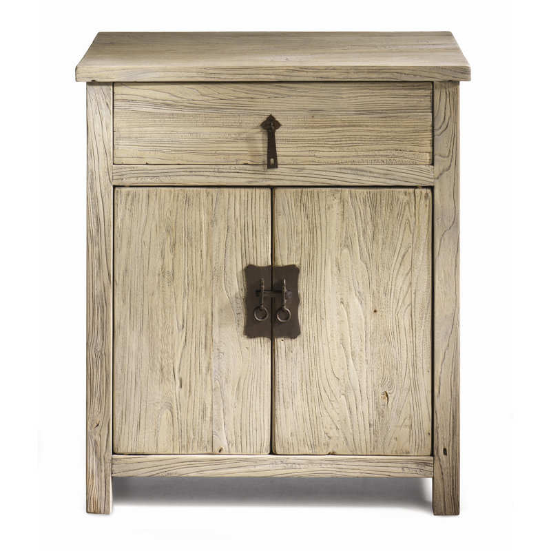 Jixi 75cm W Solid Wood Bedside Table