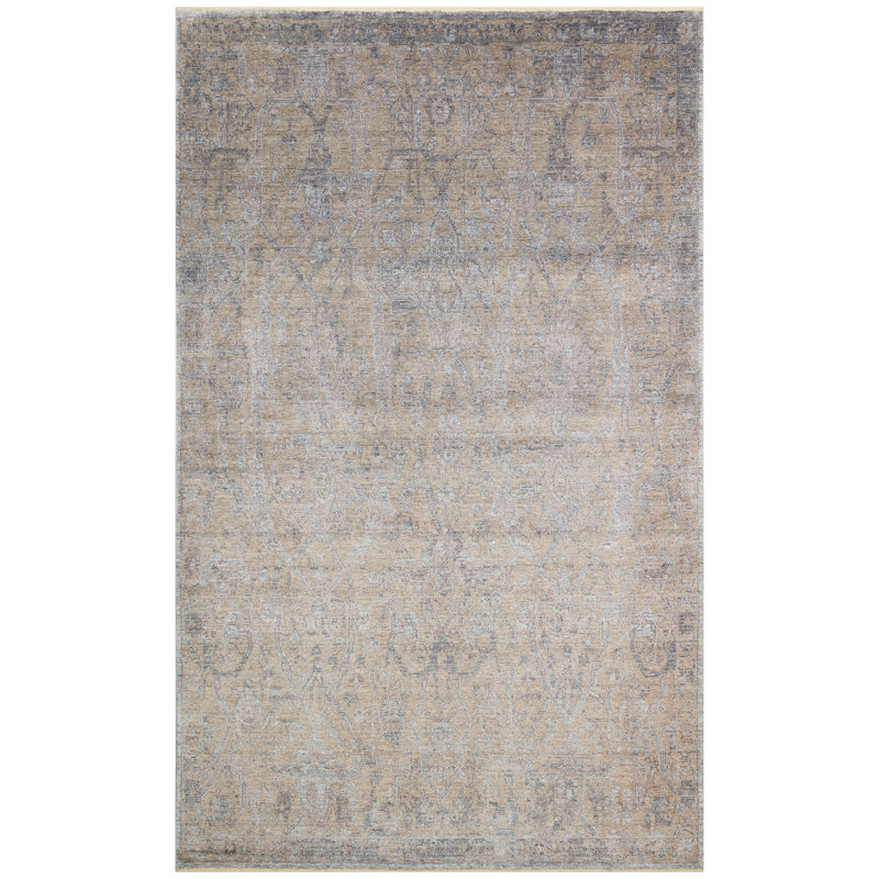 Tapis rectangulaire en rayonne de couleur unie tissé à la machine 9 pi 10 po x 12 pi 10 po Kipling