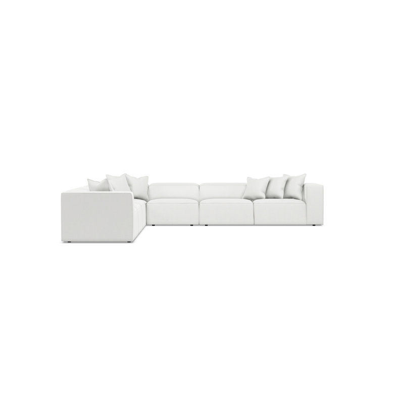 Bliss Sectional, 28" H x 160.5" W x 160.5" D, White Polyester Blend