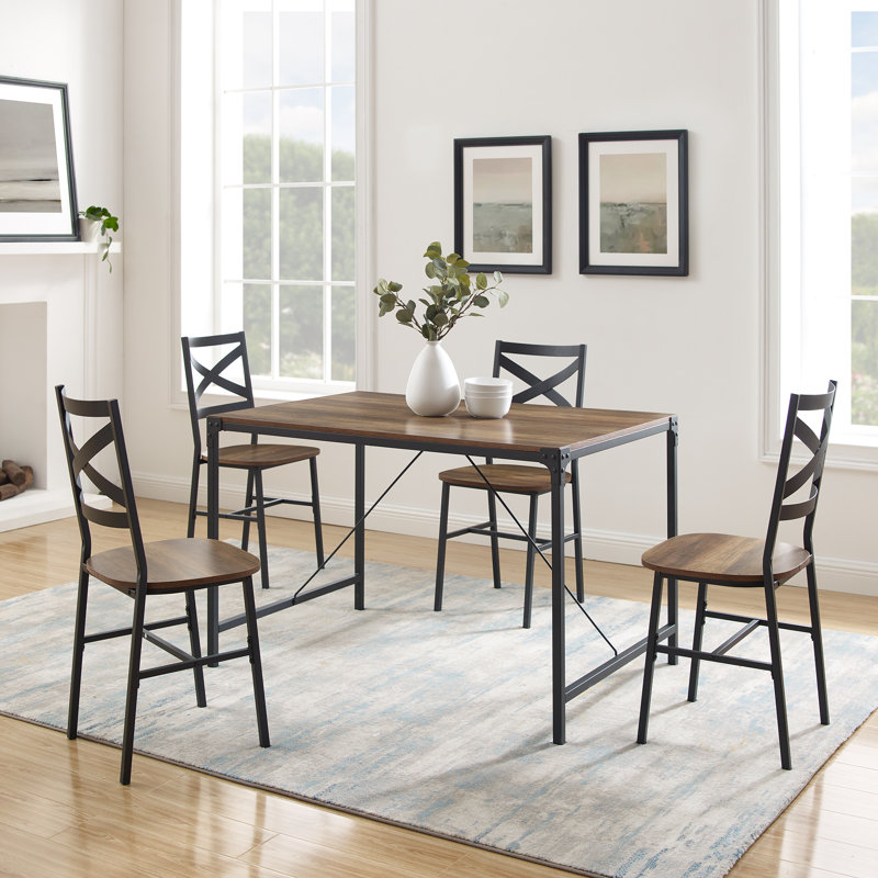Armando 4 - Person Dining Set, Rustic Oak