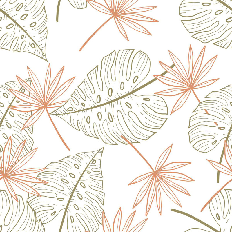 Rouleau de papier peint adhésif à feuilles tropicales L 8,5 pi x l 24 po Prieto