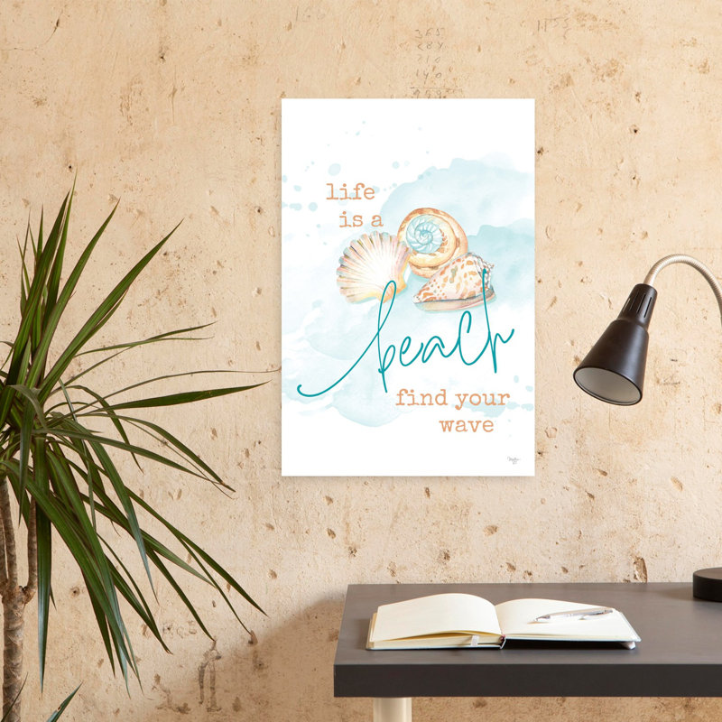 «Life Is A Beach Coastal Art», H 24 po x l 16 po