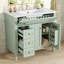 Meuble-lavabo autoportant de 36 po avec lavabo, armoire simple, tiroir rabattable à fermeture en douceur, trous de robinet pré-percés, assemblage facile, structure en bois massif-644707828