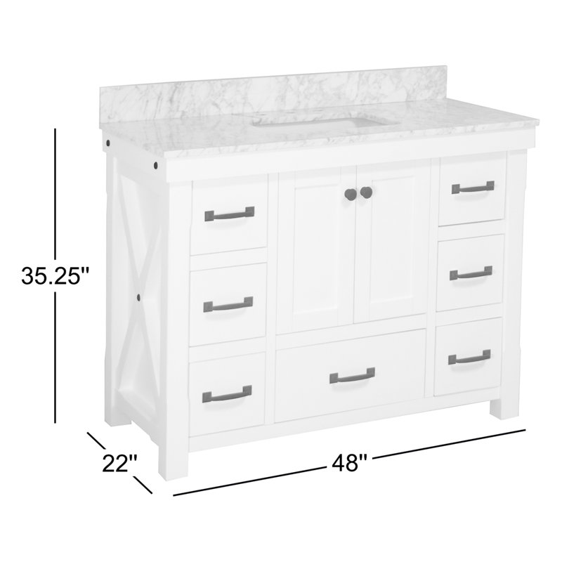 Galvan 48" W x 22" D x 35" H Single Bathroom Vanity, Drift Wood